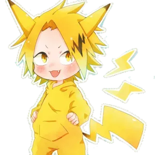 ⚡ Denki Kaminari My Hero Academia Anime, My Hero Academia, Denki Kaminari, Pikachu, Fanart whatsapp sticker