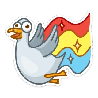☺️ pato, pássaro, asas, desenho animado, adesivo, animal whatsapp sticker