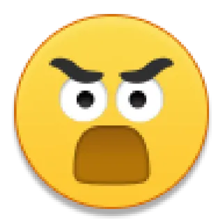 😡 อีโมจิ, โกรธ, สีหน้า, สีเหลือง telegram sticker