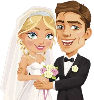 👰 sposa, sposo, matrimonio, matrimonio, coppia, amore telegram sticker