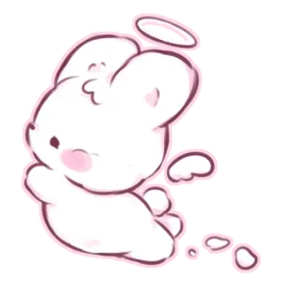 📩 conejo, ángel, lindo, kawaii, animal, dibujos animados telegram sticker