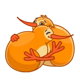 😍 киви (птица), птицы, милый, животное, объятия, дружба, нежность whatsapp sticker