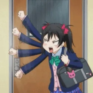 🎈 Nico Yazawa Love Live! Anime, Schuluniform, Mädchen, Wütend, Nico Yazawa, Love Live telegram sticker