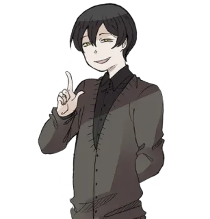 ☝️ Anime, Charakter, Männlich, Strickjacke telegram sticker