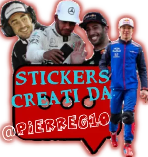 ℹ️ STICKERS CREATI DA @PIERREG10 adesivi, formula 1, corse, atleti telegram sticker