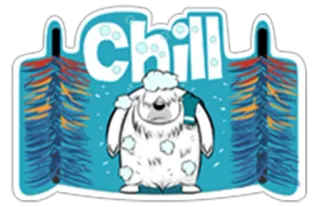 🚿 Chill relax, neve, inverno, fresco, rilassarsi, bianco, blu telegram sticker