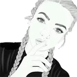 👆 woman, girl, braids, selfie, portrait whatsapp sticker