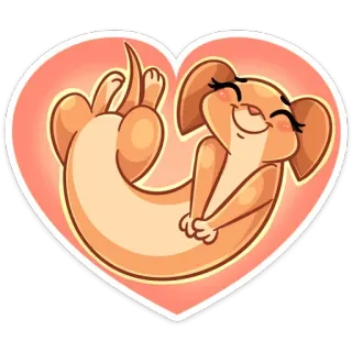 ❤️ anjing, lucu, hati, hewan, stiker, kartun telegram sticker