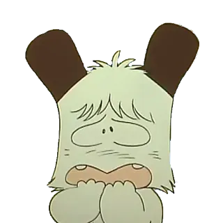 😖 Kreskówka, Smutny, Zwierzę, Słodki, Przestraszony telegram sticker