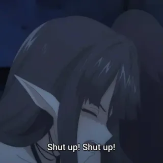 😖 Shut up! Shut up! Anime, Peri, Diam, Menangis telegram sticker