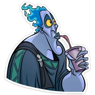🤪 Hades Hercules Cartoon, Disney, Hades, Herkules, Getränk, Tasse telegram sticker