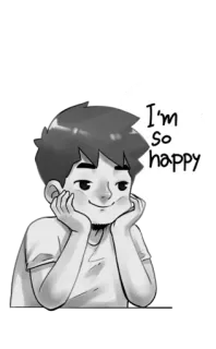 ☺️ I'm so happy felice, gioioso, contento, cartone animato, ragazzo, sorriso telegram sticker