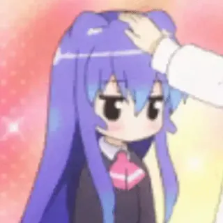 😔 Anime, Dibujo animado, Chica, Palmadita cabeza, Lindo telegram sticker