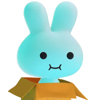 📦 conejo, conejito, dibujos animados, lindo, animal, caja telegram sticker