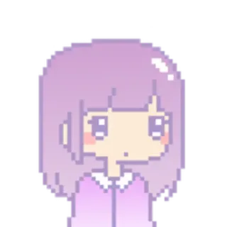 😮 pixel art, anime, cute, manga, girl, kawaii telegram sticker