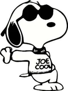 😎 Snoopy Peanuts JOE COOL 犬, 漫画, ジョー・クール, ピーナッツ, キャラクター telegram sticker