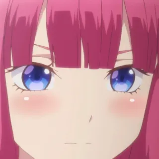 😐 anime, garota, cabelo rosa, olhos telegram sticker