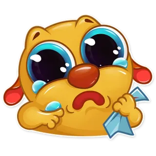 😢 Dibujo animado, Llorando, Triste, Animal, Lindo, Lágrimas, Ilustración telegram sticker