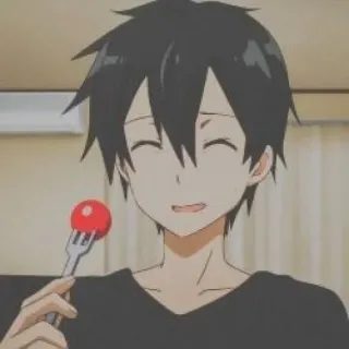 ☺ Anime, Ragazzo, Sorriso, Carino, Cartone animato, Personaggio telegram sticker