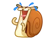 😂 蜗牛, 笑, 卡通, 搞笑, 眼泪, 表情符号 telegram sticker