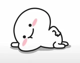✨ fofo, kawaii, blob, feliz, personagem, simples, branco telegram sticker