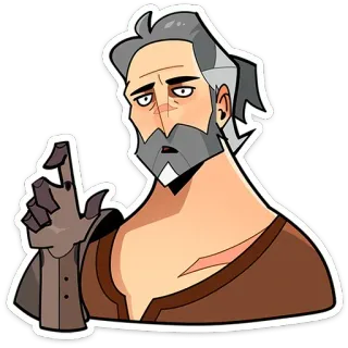 😦 мужчина, мультфильм, персонаж, жест, иллюстрация telegram sticker