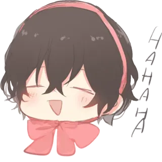 ✨ HAHA chibi, anime, feliz, risa, dibujos animados telegram sticker