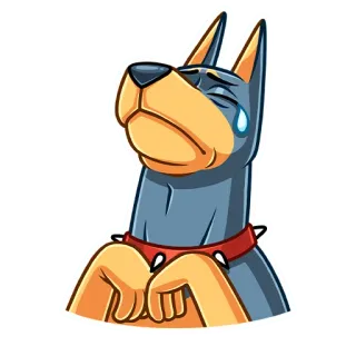 😢 собака, грустный, плачет, питомец, животное, мультик, стикер telegram sticker