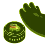 🟢 Frosch, grün, Aufkleber, Cartoon, Tier telegram sticker