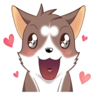 😍 anjing, lucu, hati, binatang, stiker, kartun, cinta whatsapp sticker