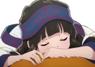 🐻 anime, sleeping, tired, girl, cartoon, resting telegram sticker
