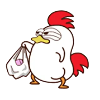 😑 Huhn, Cartoon, Tier, Vogel, Einkaufstasche, lustig, süß telegram sticker