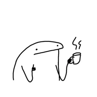 📈 café, bebida, boneco palito, simples, arte linear telegram sticker