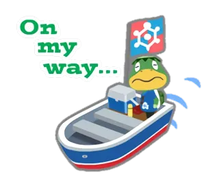 🚣 Kapp'n Animal Crossing On my way... animal crossing, Capitán, barco, videojuego, lindo, tortuga whatsapp sticker
