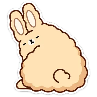 😒 兔子, 可爱, 动物, 卡通, 贴纸 telegram sticker