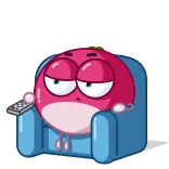 📺 dessin animé, canapé, télécommande, personnage, ennuyé telegram sticker