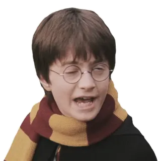 🤕 Harry Potter ハリーポッター, ダニエル・ラドクリフ, 魔法使い, マフラー, グリフィンドール telegram sticker