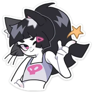 😉 sticker, cartoon, cat girl, character, cute, anime, manga telegram sticker