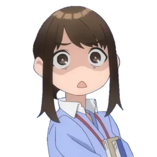 😳 Аниме, Девушка, Мультфильм, Смущенный, Обеспокоенный telegram sticker