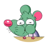 😭 @lgvsockets topo, cartone animato, animale, verde, carino telegram sticker