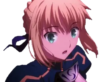 😯 Saber Fate/stay night อนิเมะ, ผู้หญิง, ดาบ, นักรบ telegram sticker