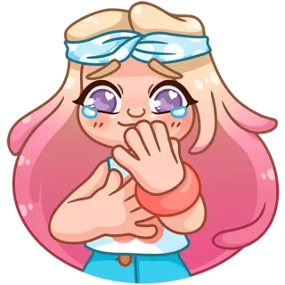 🥹 Kreskówka, Płacz, Dziewczyna, Łzy, Smutny, Emocje telegram sticker