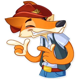 👈 Fuchs, Cartoon, Tier, Figur, Western, Cowboy, Hut whatsapp sticker