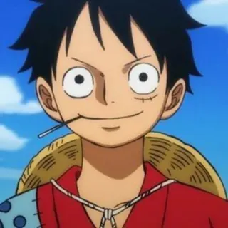 🖤 Luffy One Piece anime, one piece, luffy, cartoon, charakter, strohhut telegram sticker