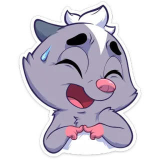 😅 Cartoon, Stinktier, Schweiß, Lächeln, Glücklich, Süß telegram sticker