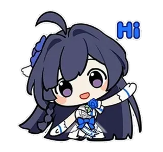 👋 Hi anime, chibi, cute, greeting, girl telegram sticker