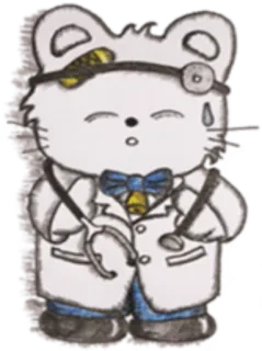 👨‍⚕ gato, médico, estetoscópio, médico, desenho animado, animal, fofo telegram sticker