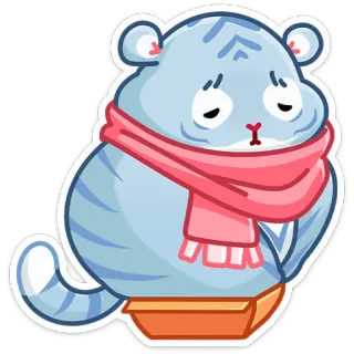 🥺 เสือ, น่ารัก, สัตว์, ฤดูหนาว, เศร้า telegram sticker
