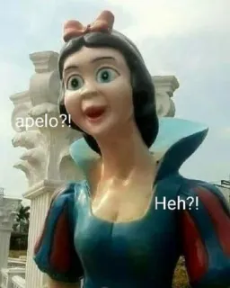 🧘‍♂ Snow White apelo?!
Heh?! Blancanieves, Meme, Divertido, Estatua telegram sticker