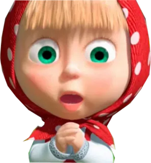 👸 Masha Masha and the Bear 만화, 소녀, 빨간색, 머리 스카프, 마샤, 애니메이션 telegram sticker